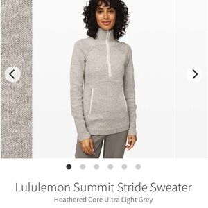 LULULEMON- Summit Stride Sweater Heathered Core Ultra Light Grey